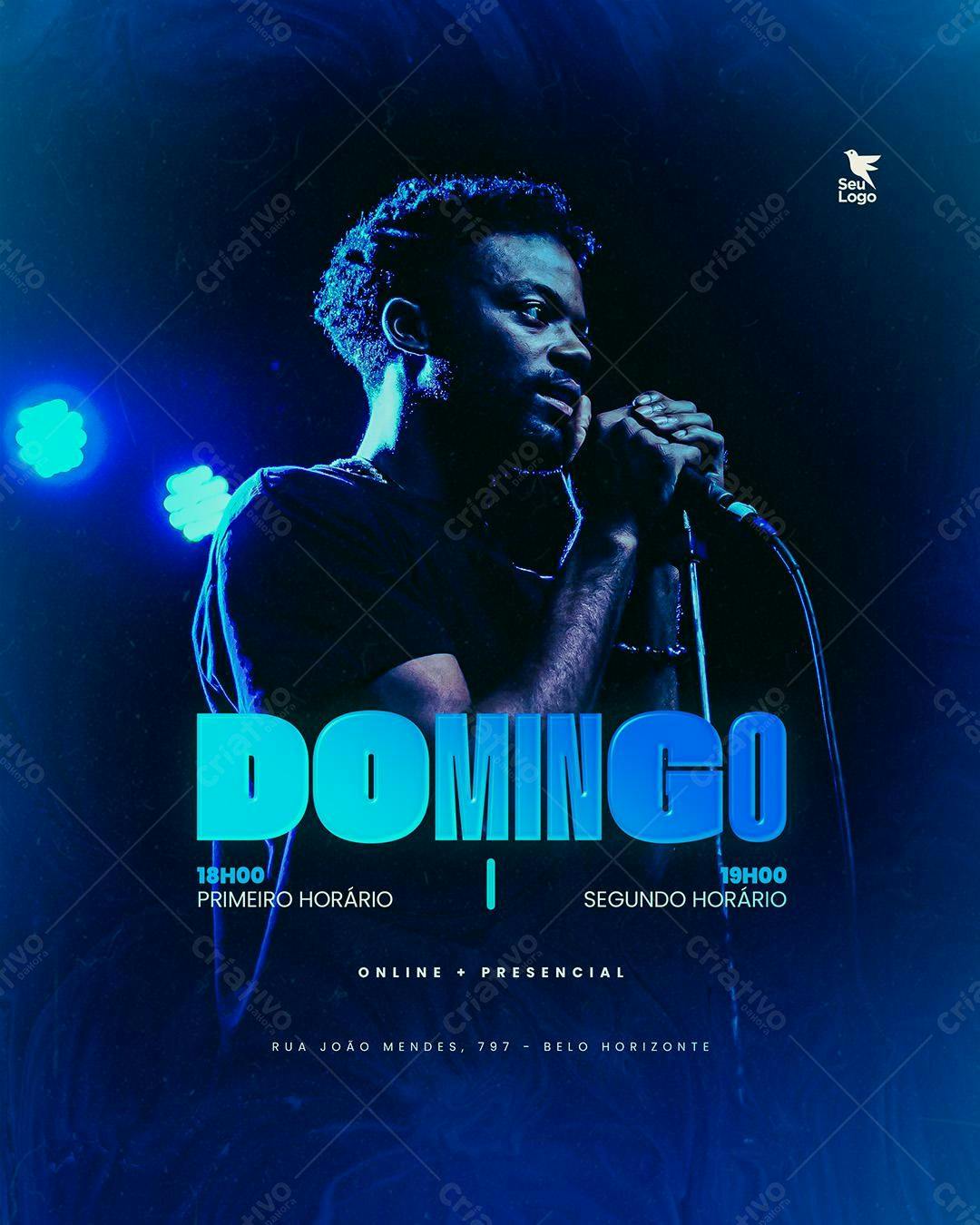 Flyer para Show Musical Domingo PSD Editável