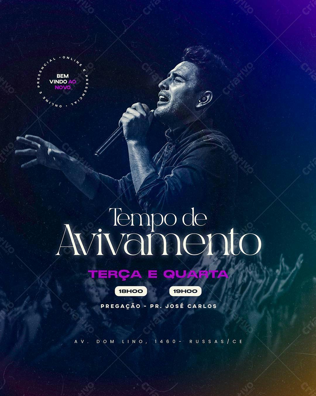 Flyer para Evento de Avivamento Religioso PSD Editável
