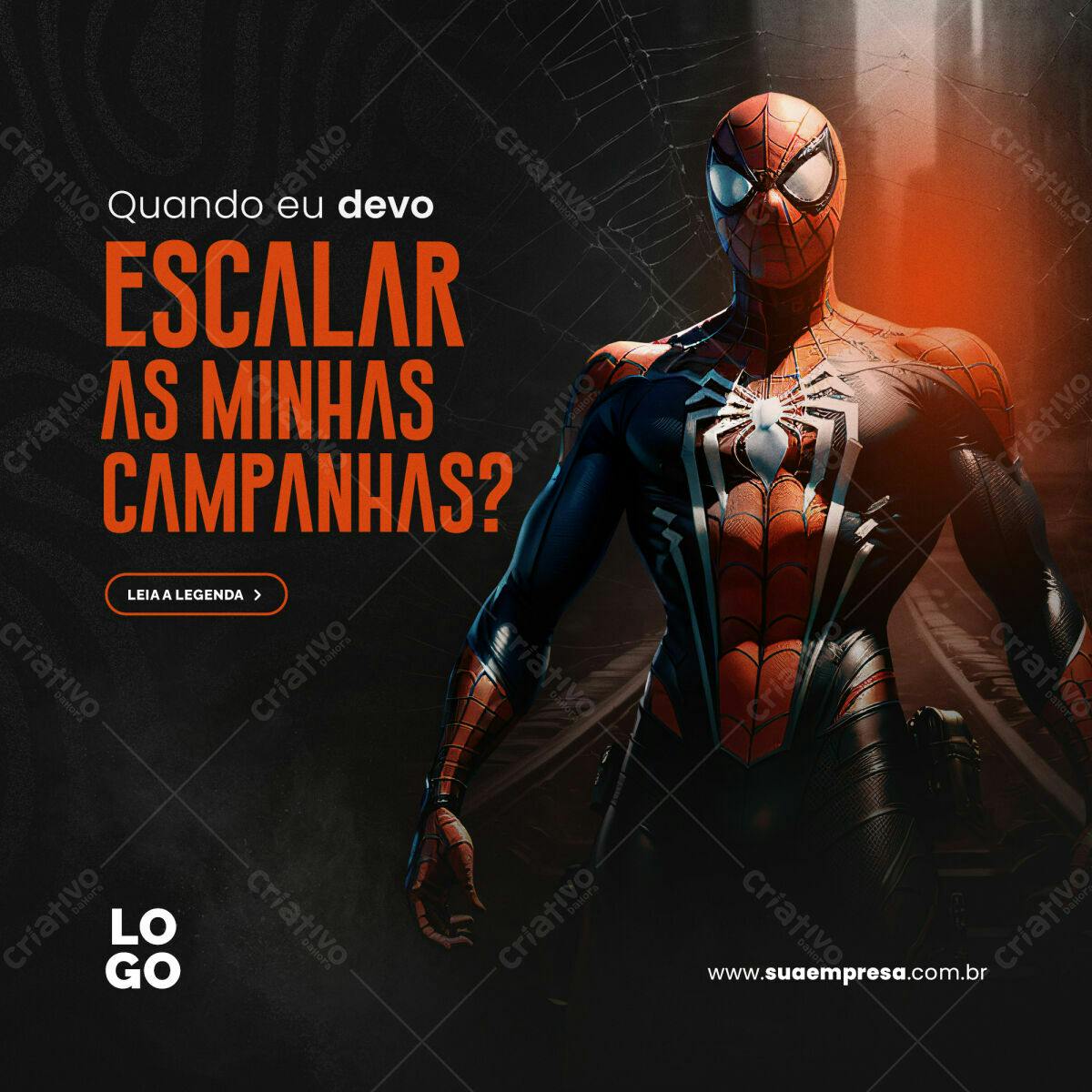 Postagem Instagram Homem-Aranha PSD Editável