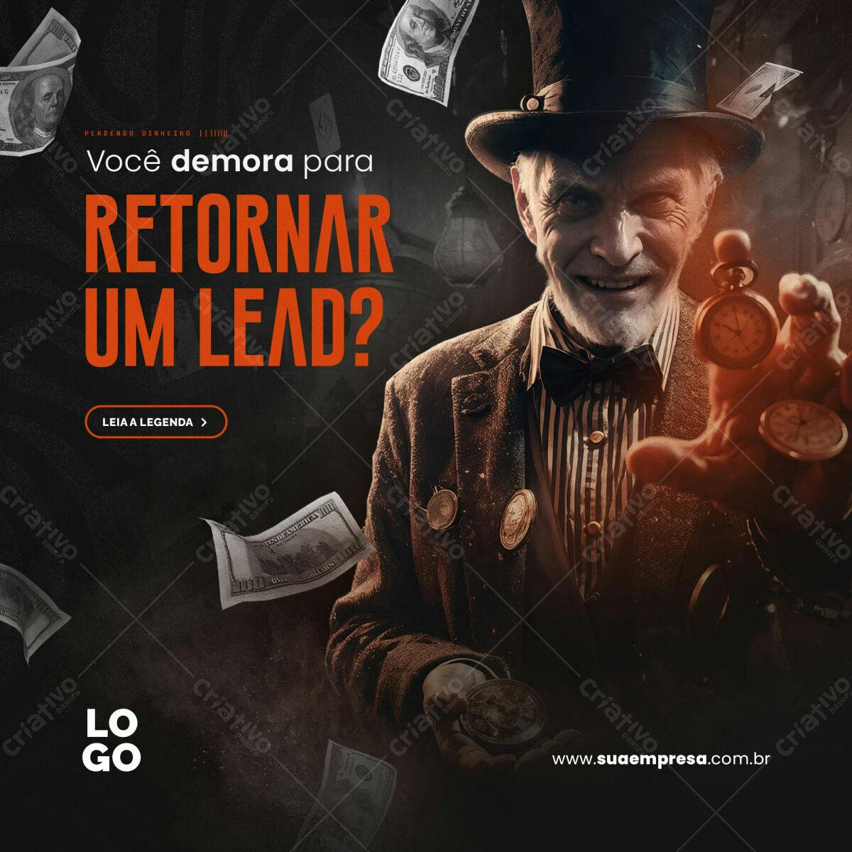 Postagem para Redes Sociais com Homem Misterioso PSD Editável