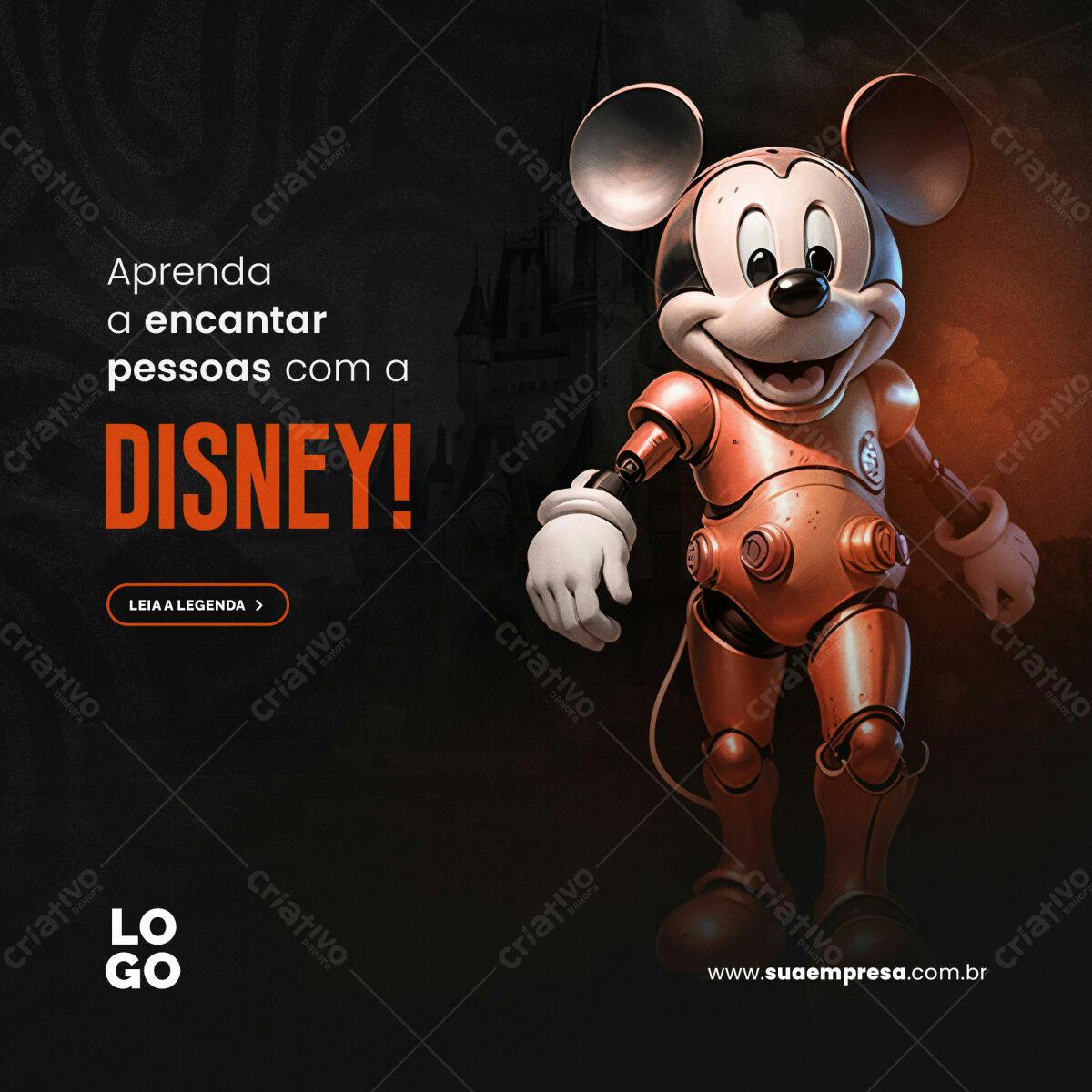 Postagem Mídias Sociais Mickey Robô PSD Editável