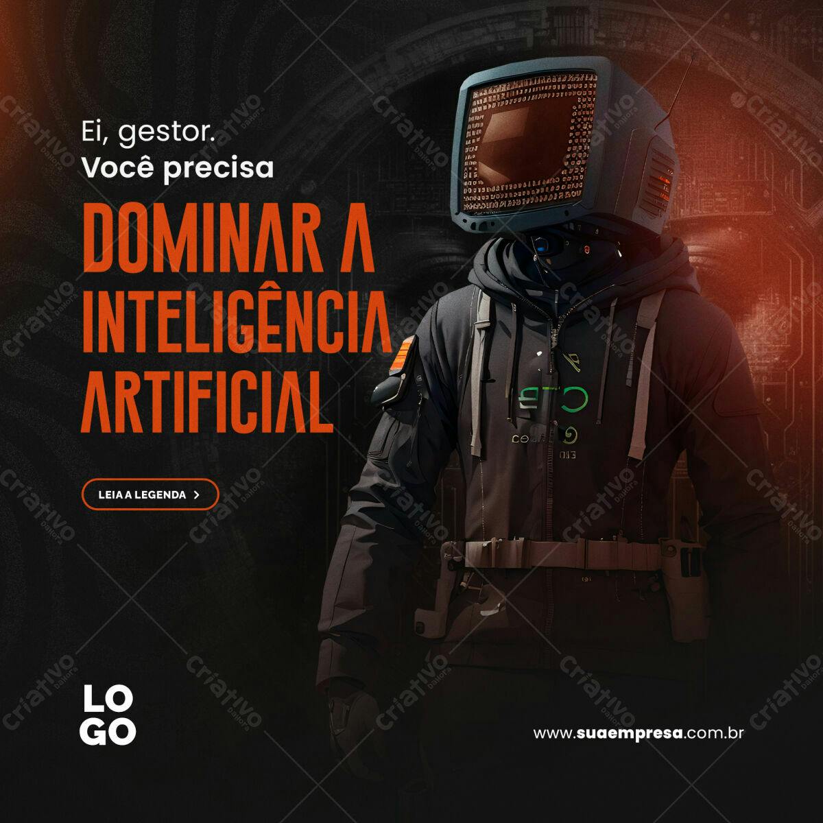 Post para Inteligência Artificial PSD Editável