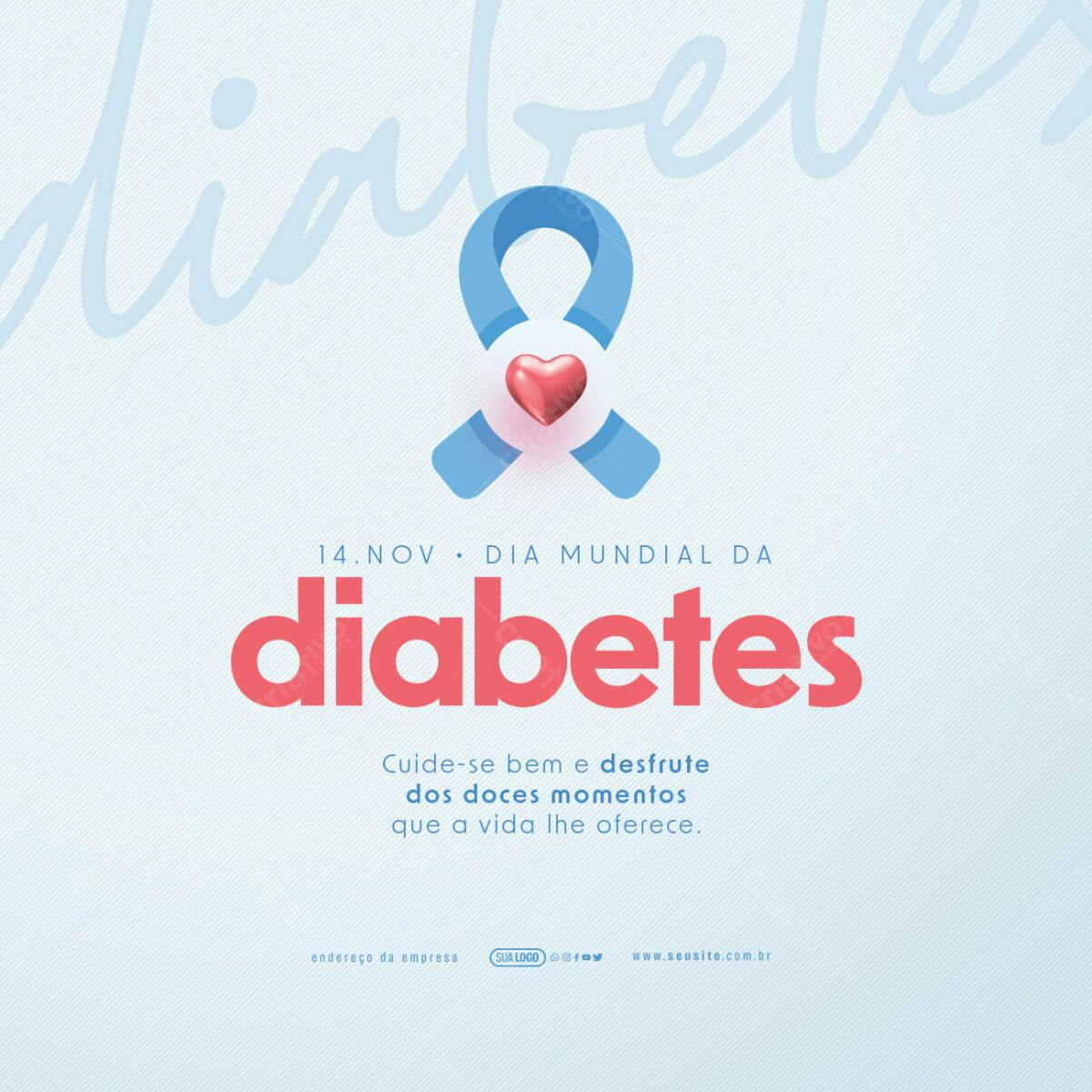 Post para Dia Mundial do Diabetes PSD Editável
