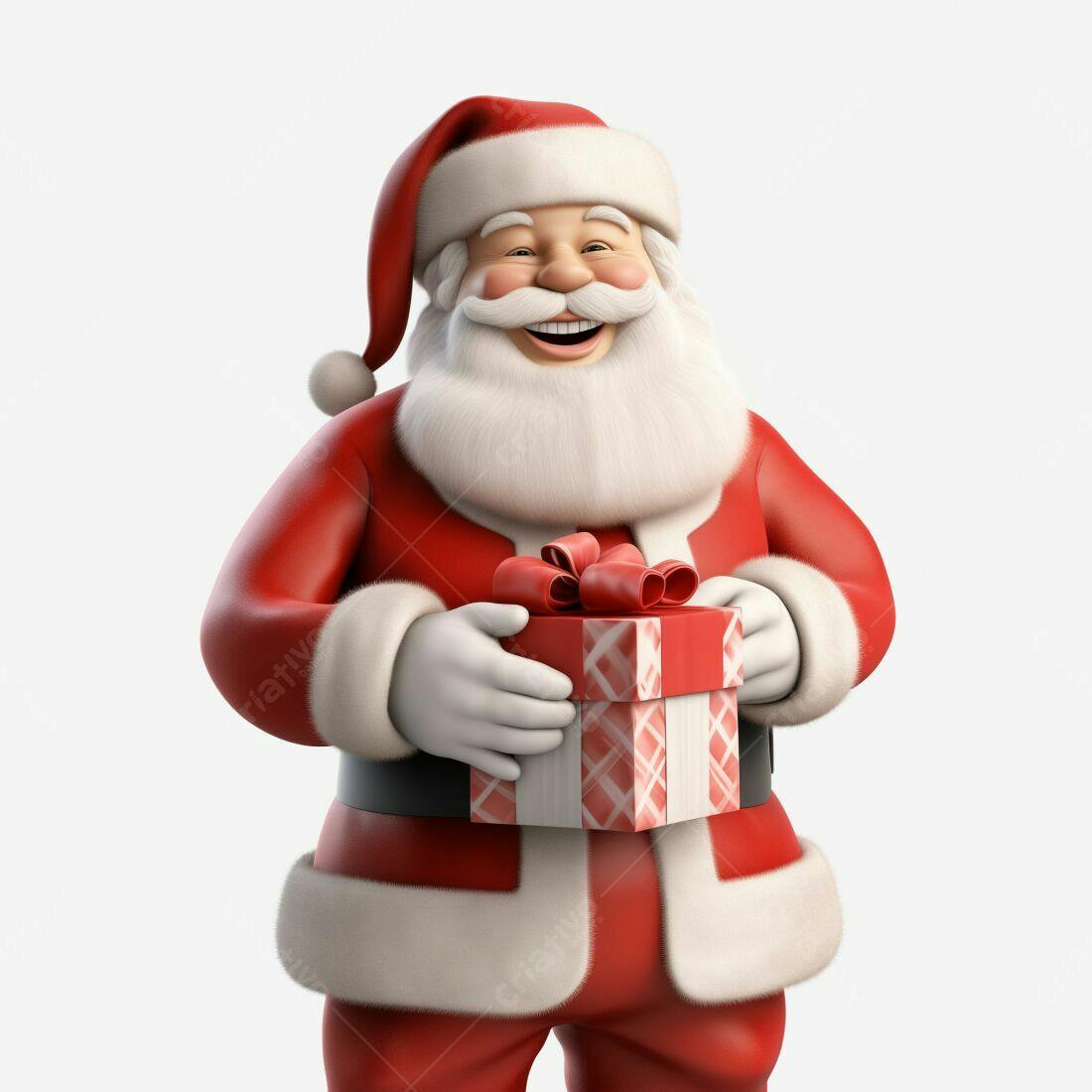 Papai Noel alegre com presente de Natal