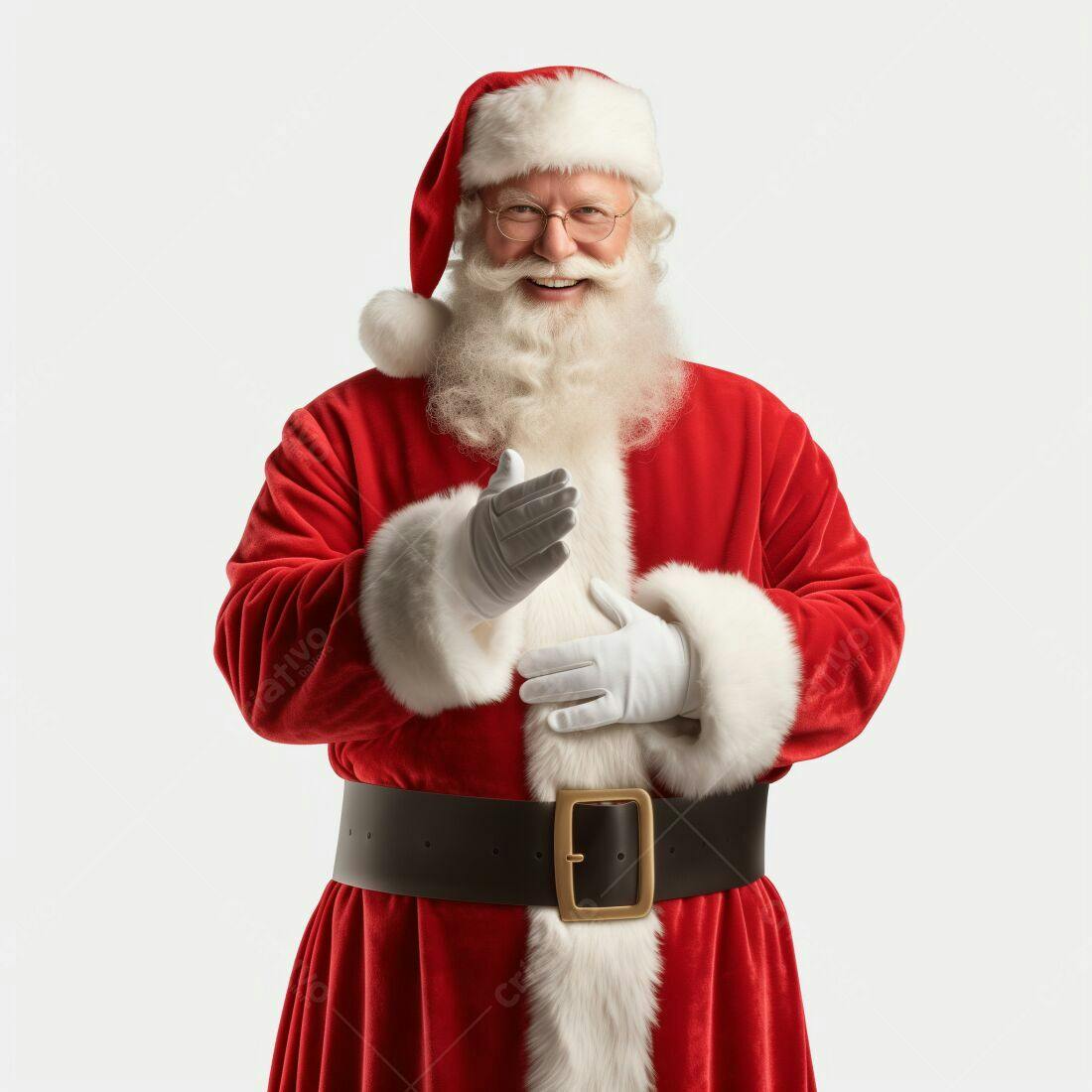 Papai Noel alegre convidando para o Natal