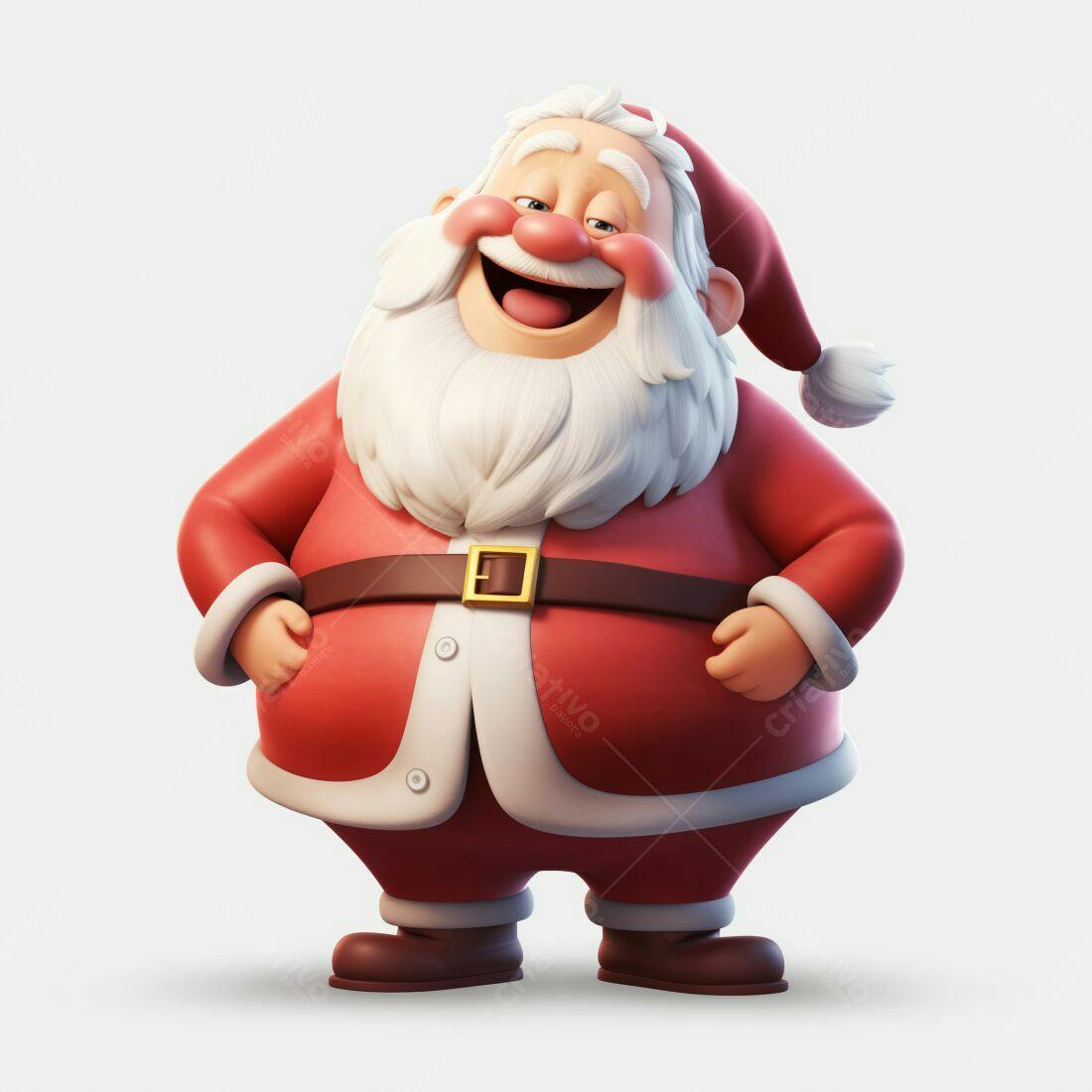 Papai Noel alegre renderizado em 3D