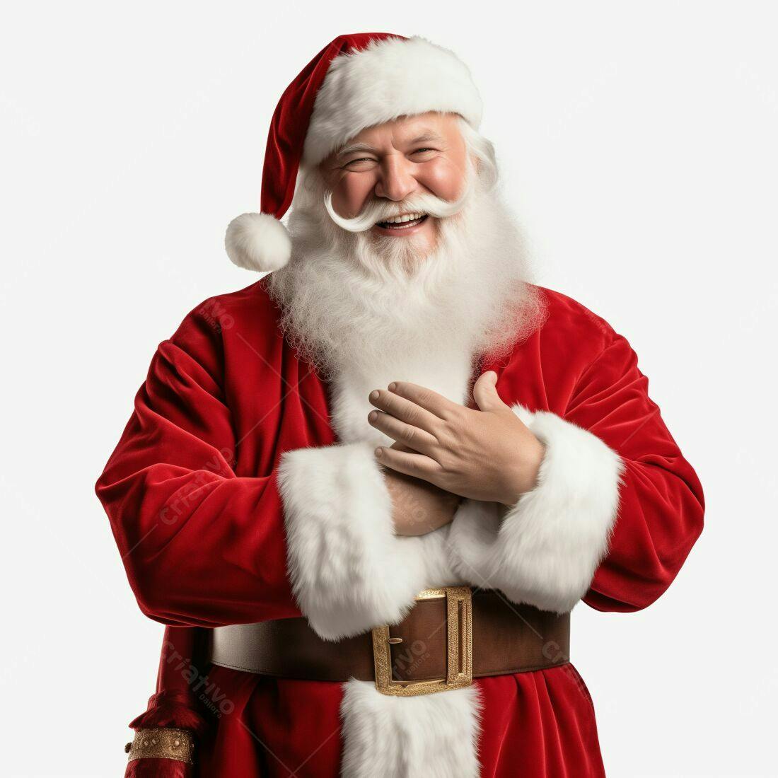 Papai Noel alegre com roupa vermelha