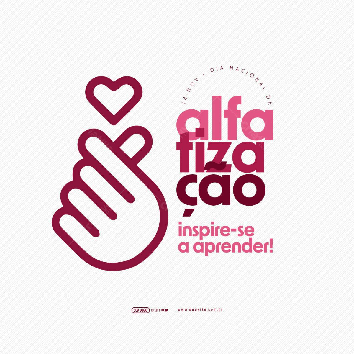 Imagem Dia Nacional da Alfabetização PSD Editável