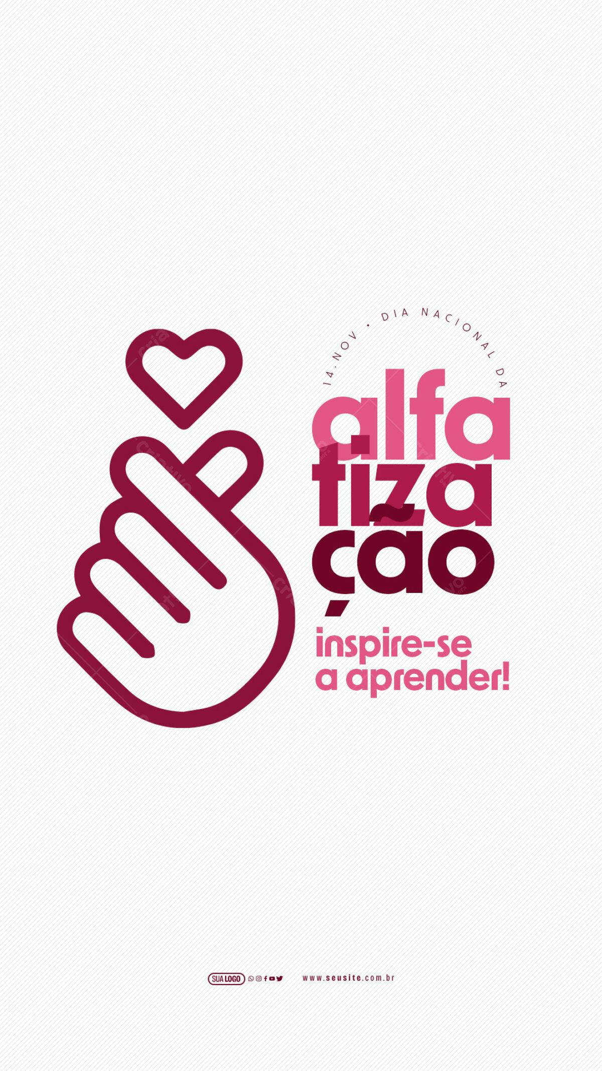 Flyer Dia Nacional da Alfabetização PSD Editável