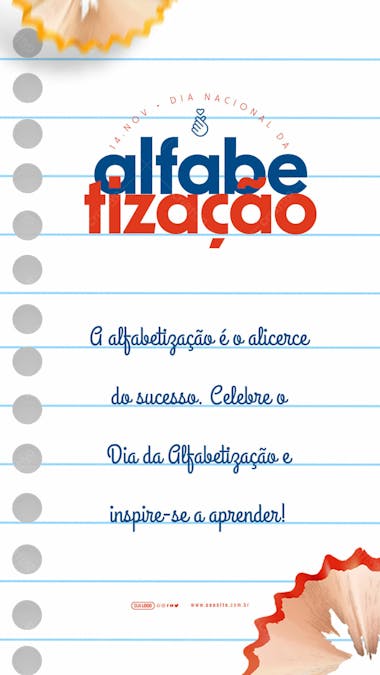 Story dia nacional da alfabetização o alicerce do sucesso