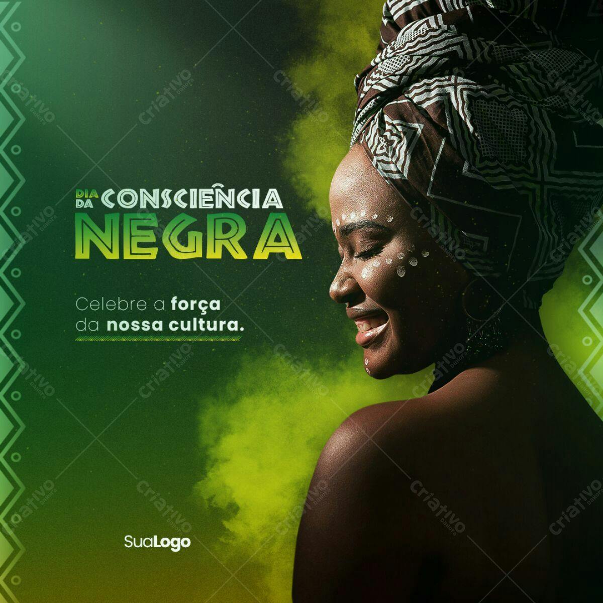 Post para Dia da Consciência Negra PSD Editável