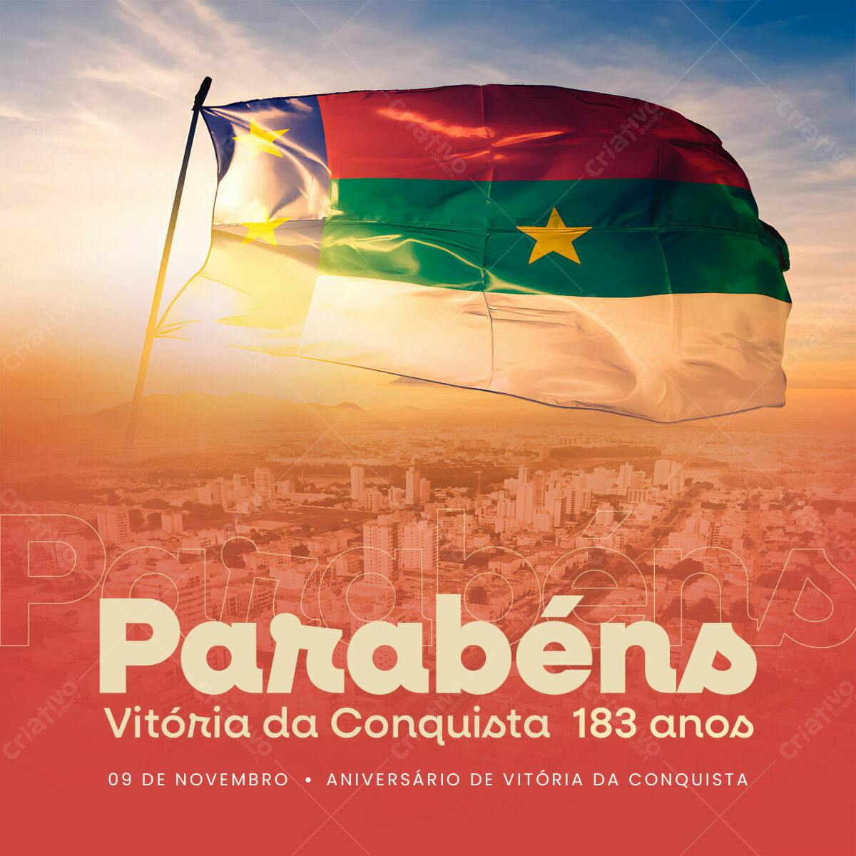 Flyer Aniversário Vitória da Conquista PSD Editável