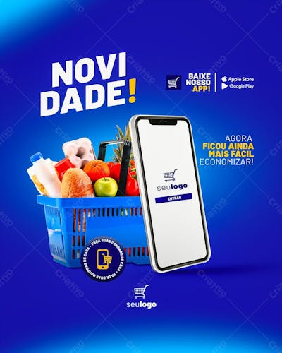 Social Media App Supermercado psd