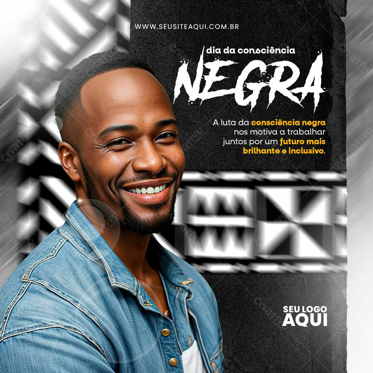 Flyer Dia da Consciência Negra PSD Editável