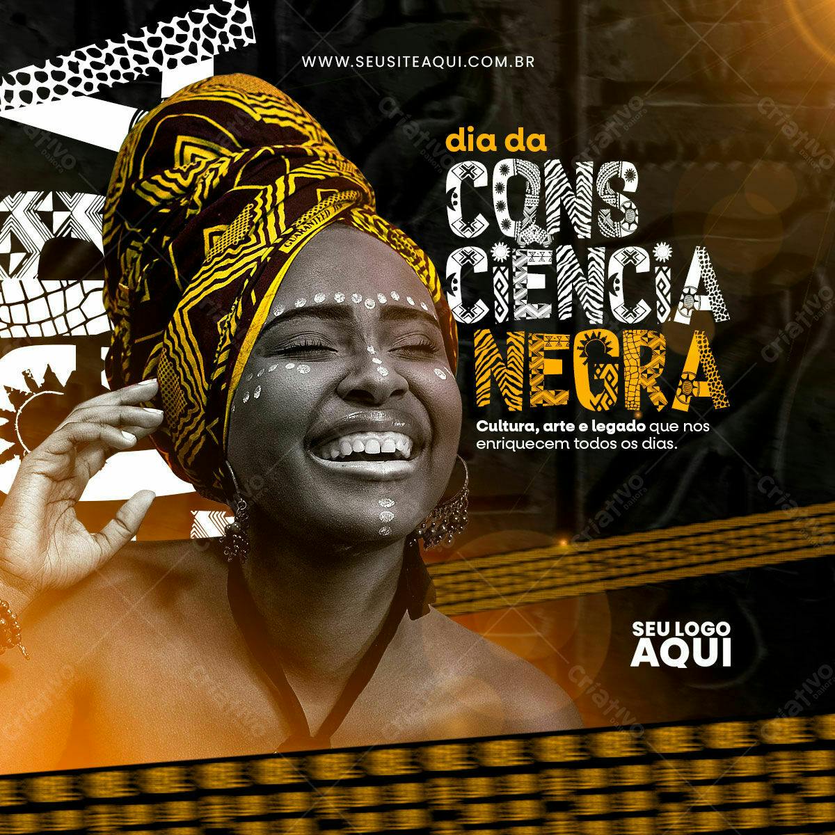 Flyer Dia da Consciência Negra PSD Editável