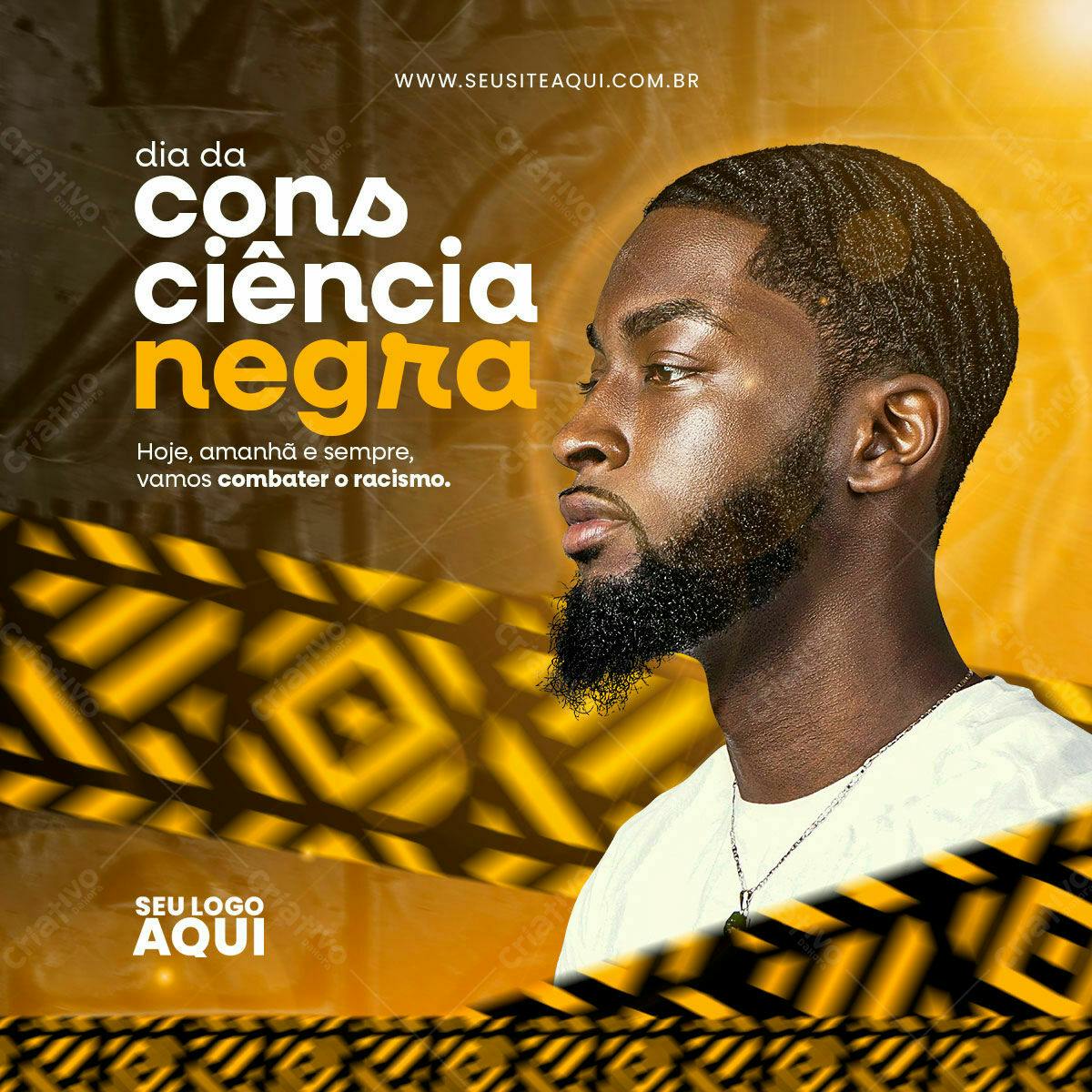 Flyer Dia da Consciência Negra PSD Editável