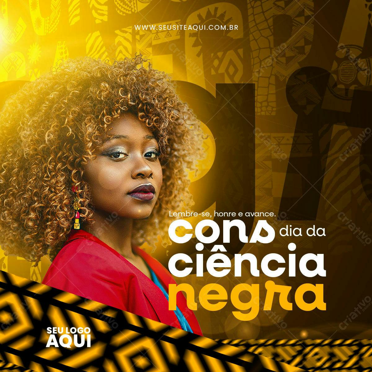 Flyer Dia da Consciência Negra PSD Editável
