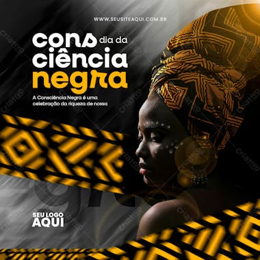 Dia da consciência negra | 20 de novembro | combate ao preconceito | post feed