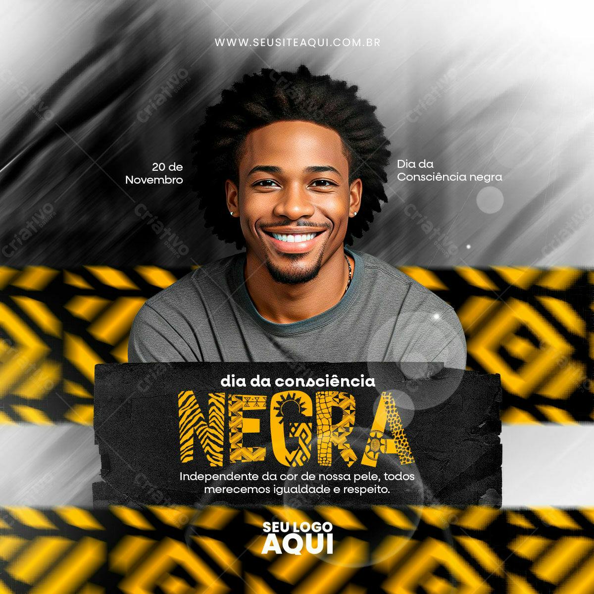 Flyer Dia da Consciência Negra PSD Editável