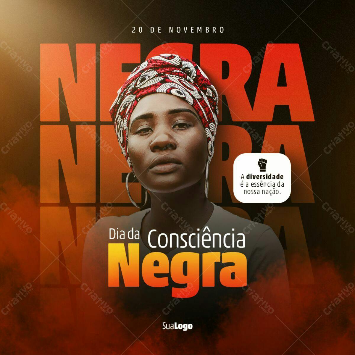Flyer Dia da Consciência Negra PSD Editável