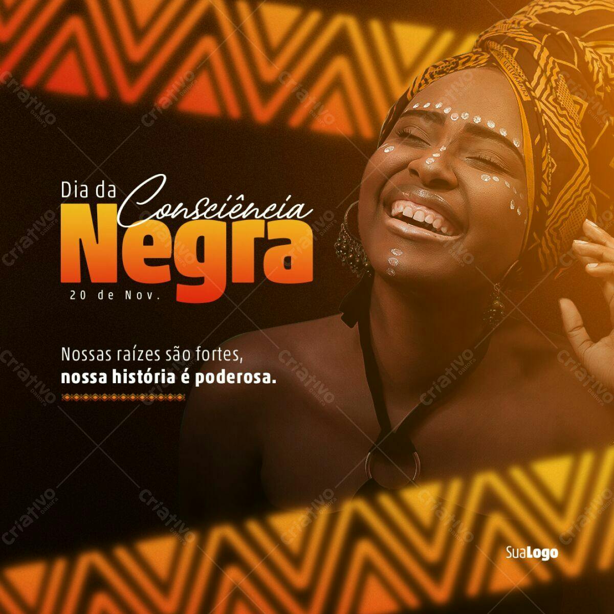 Post para o Dia da Consciência Negra PSD Editável