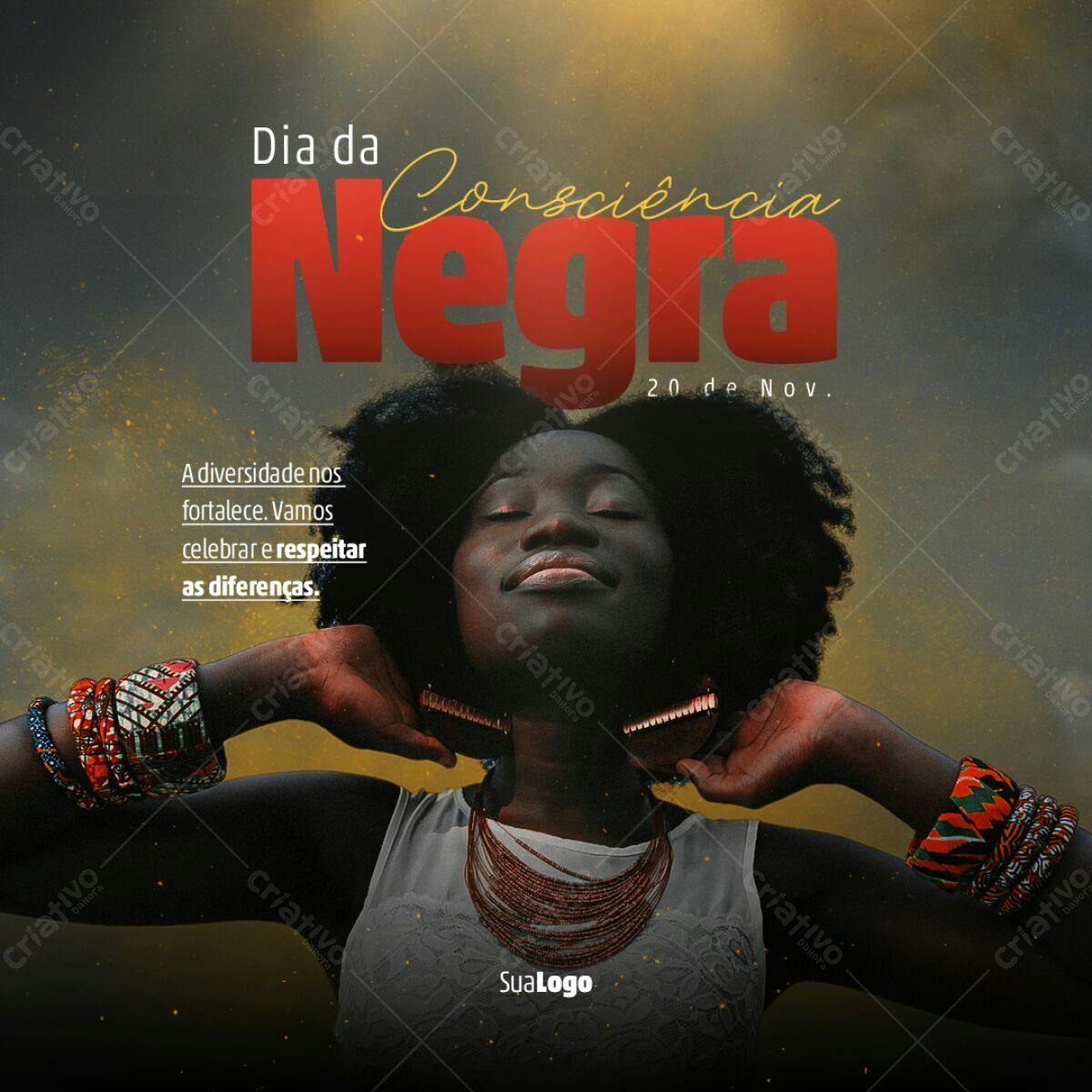 Post para Dia da Consciência Negra PSD Editável