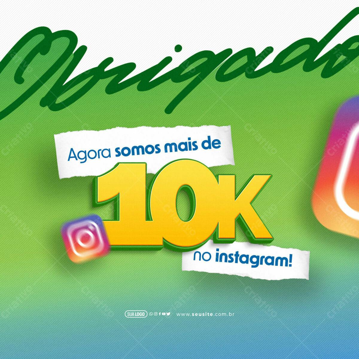 Postagem Instagram 10k Seguidores PSD Editável
