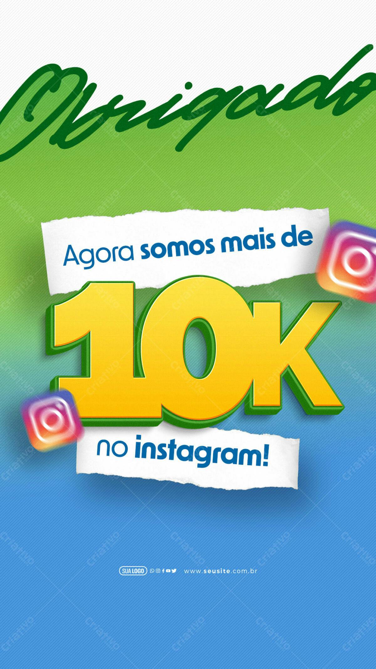 Postagem Instagram 10k Seguidores PSD Editável