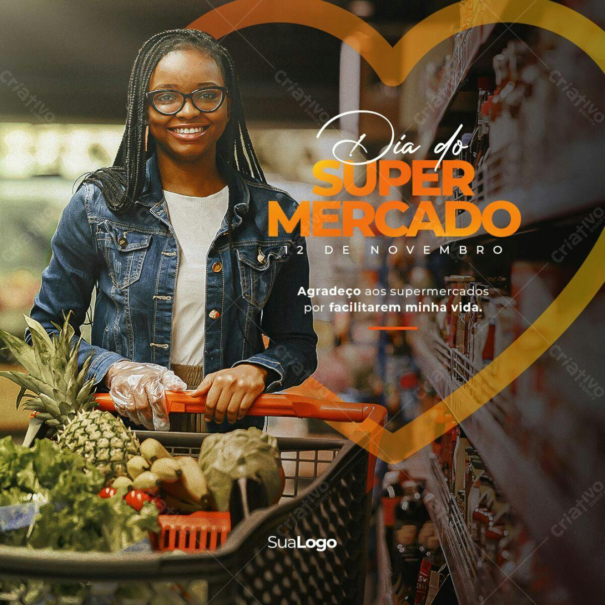 Post para o Dia do Supermercado PSD Editável