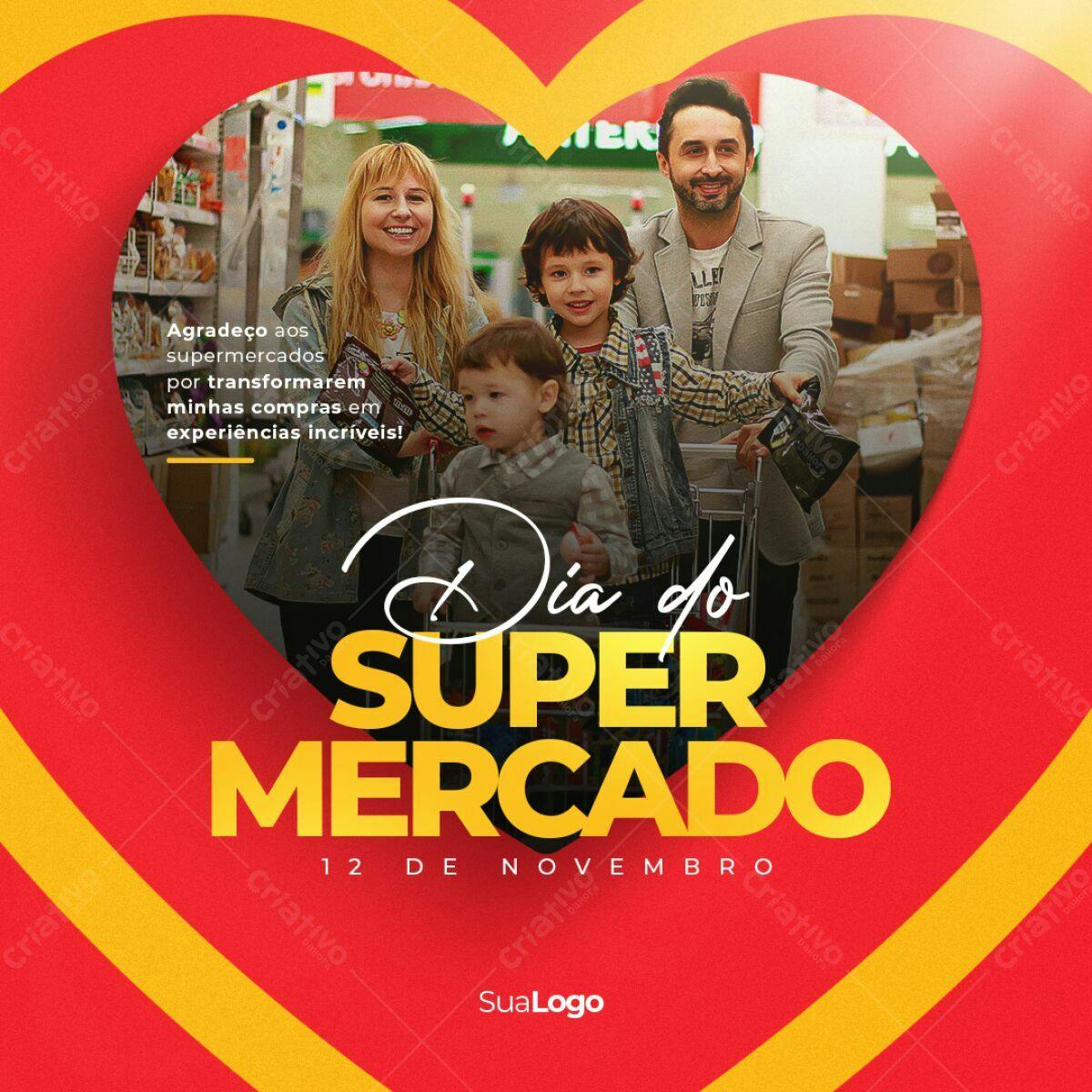 Flyer Dia do Supermercado PSD Editável