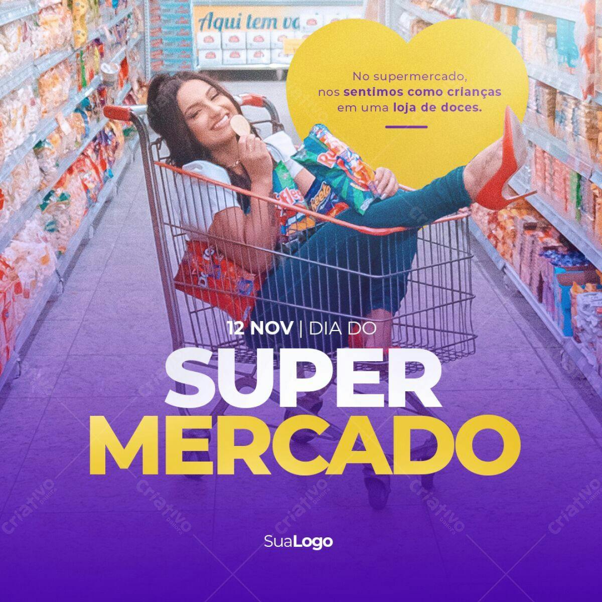 Flyer Dia do Supermercado PSD Editável