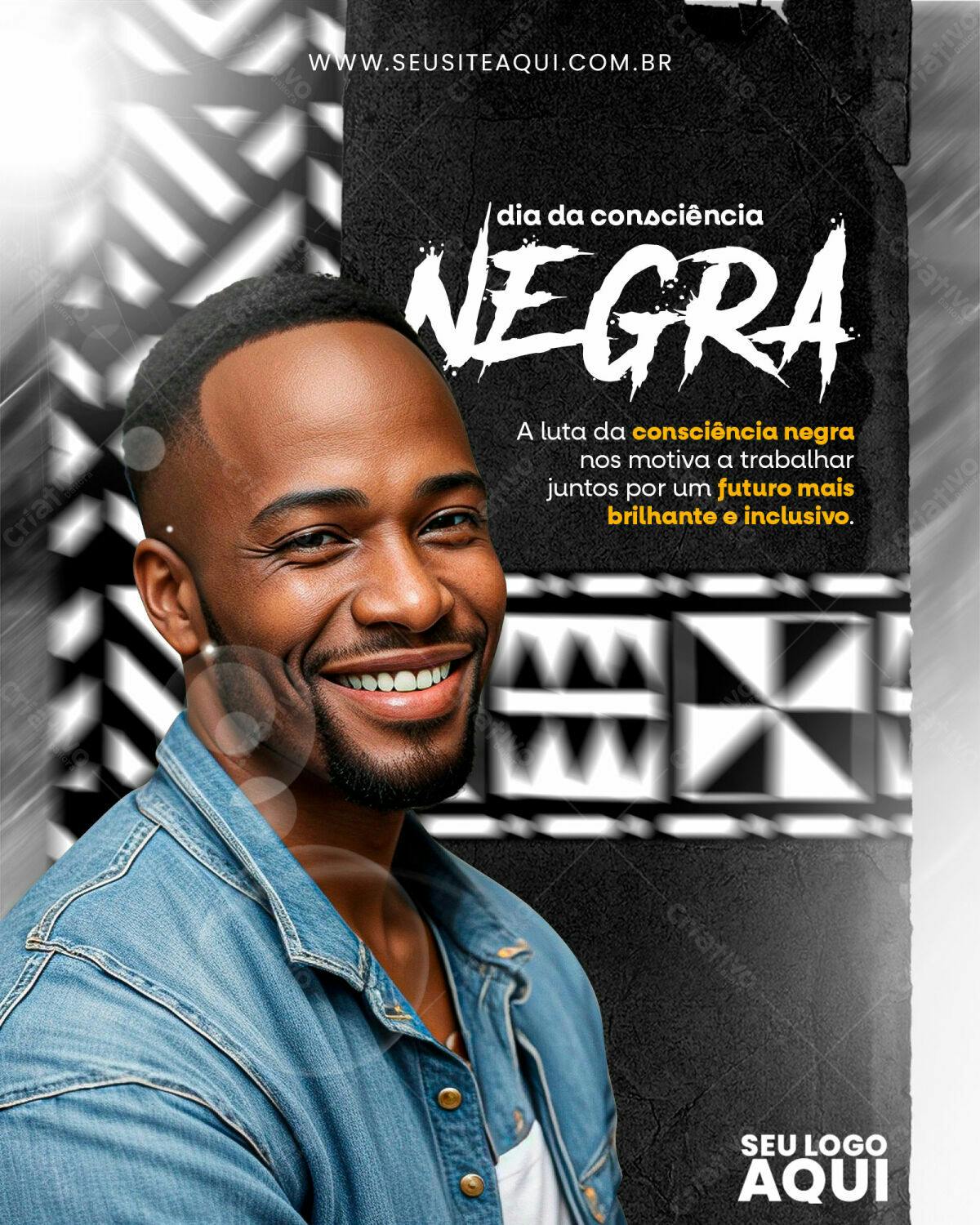 Flyer Dia da Consciência Negra PSD Editável