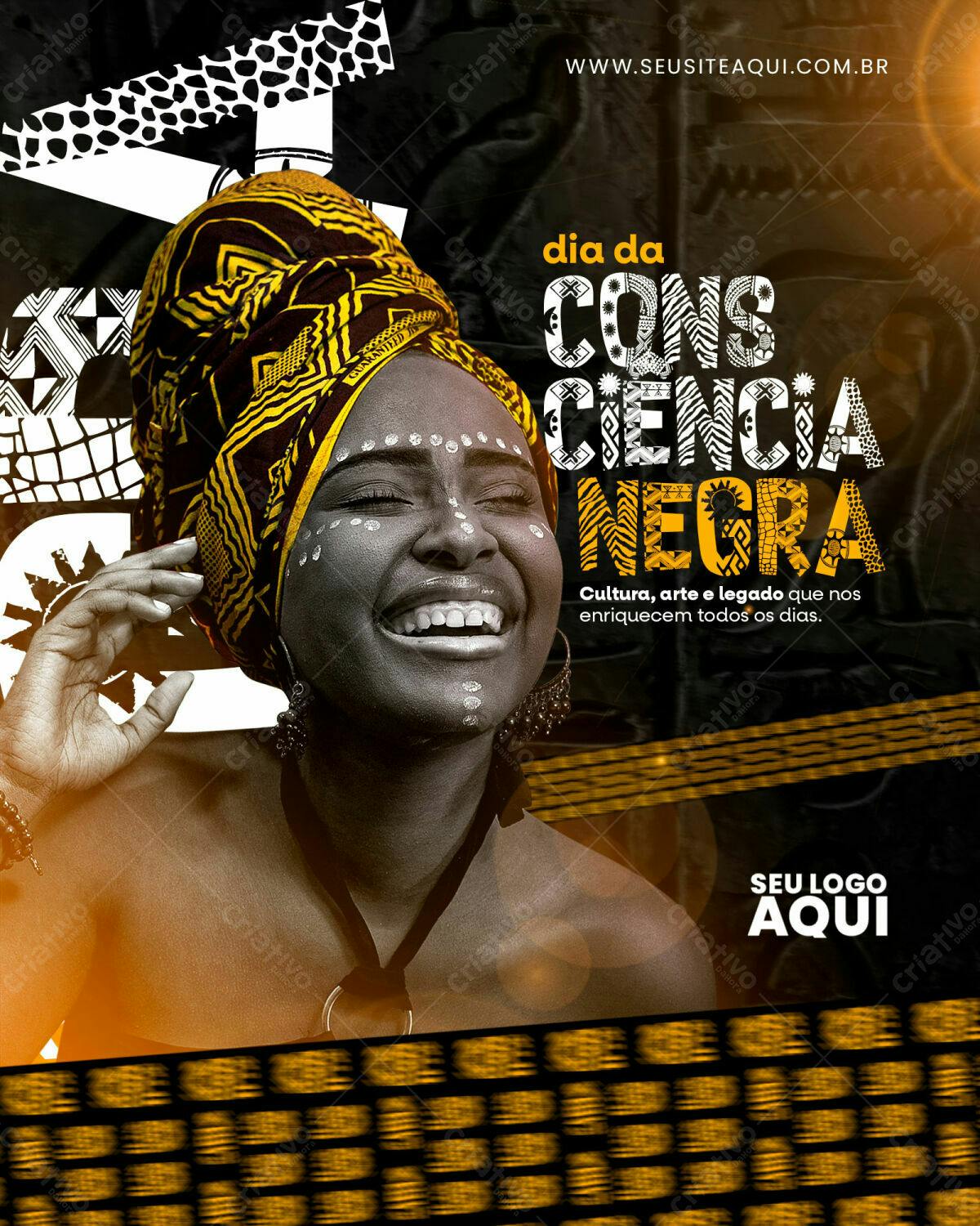Flyer Dia da Consciência Negra PSD Editável