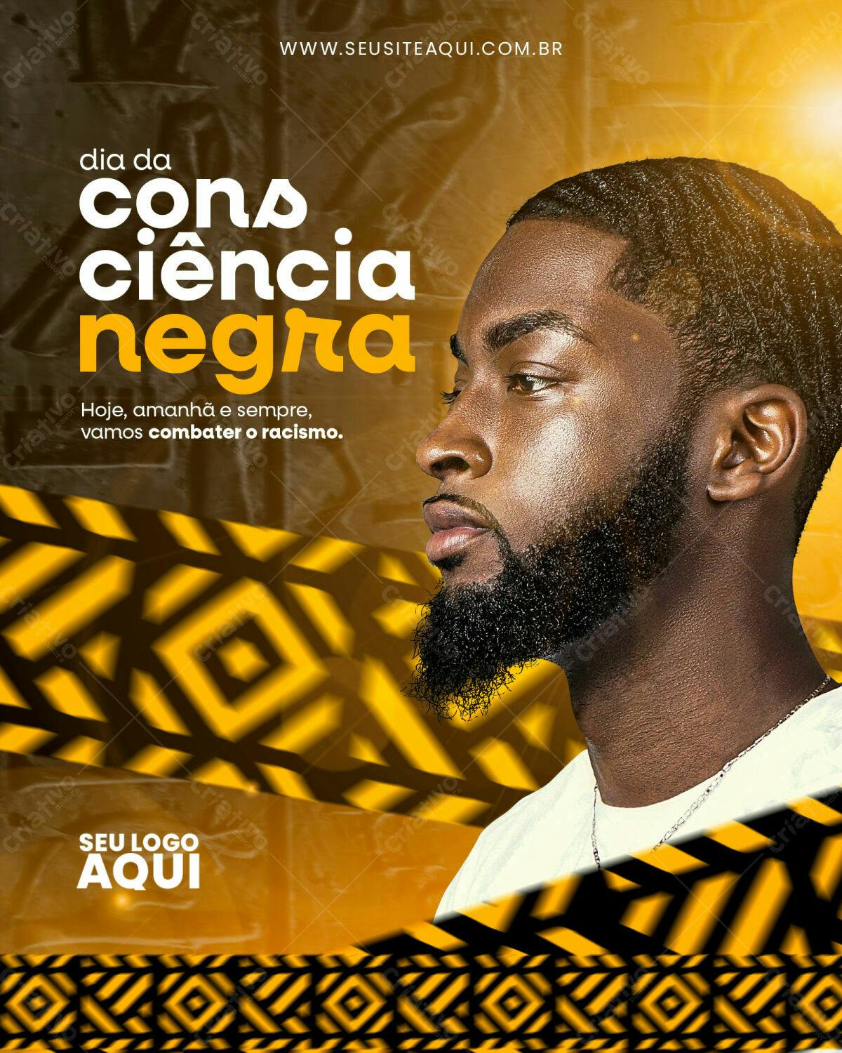 Flyer Dia da Consciência Negra PSD Editável