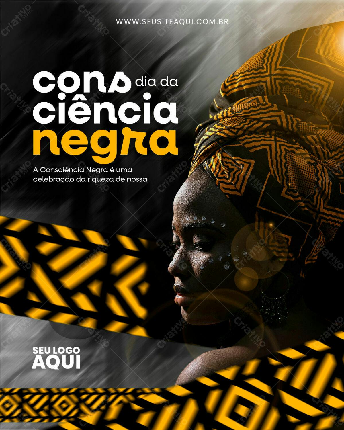 Flyer Dia da Consciência Negra PSD Editável