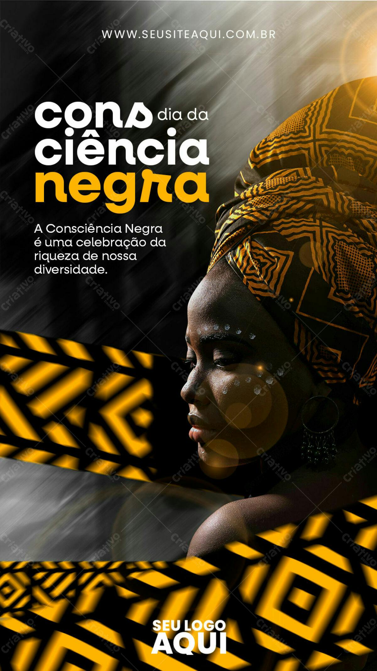 Flyer Dia da Consciência Negra PSD Editável