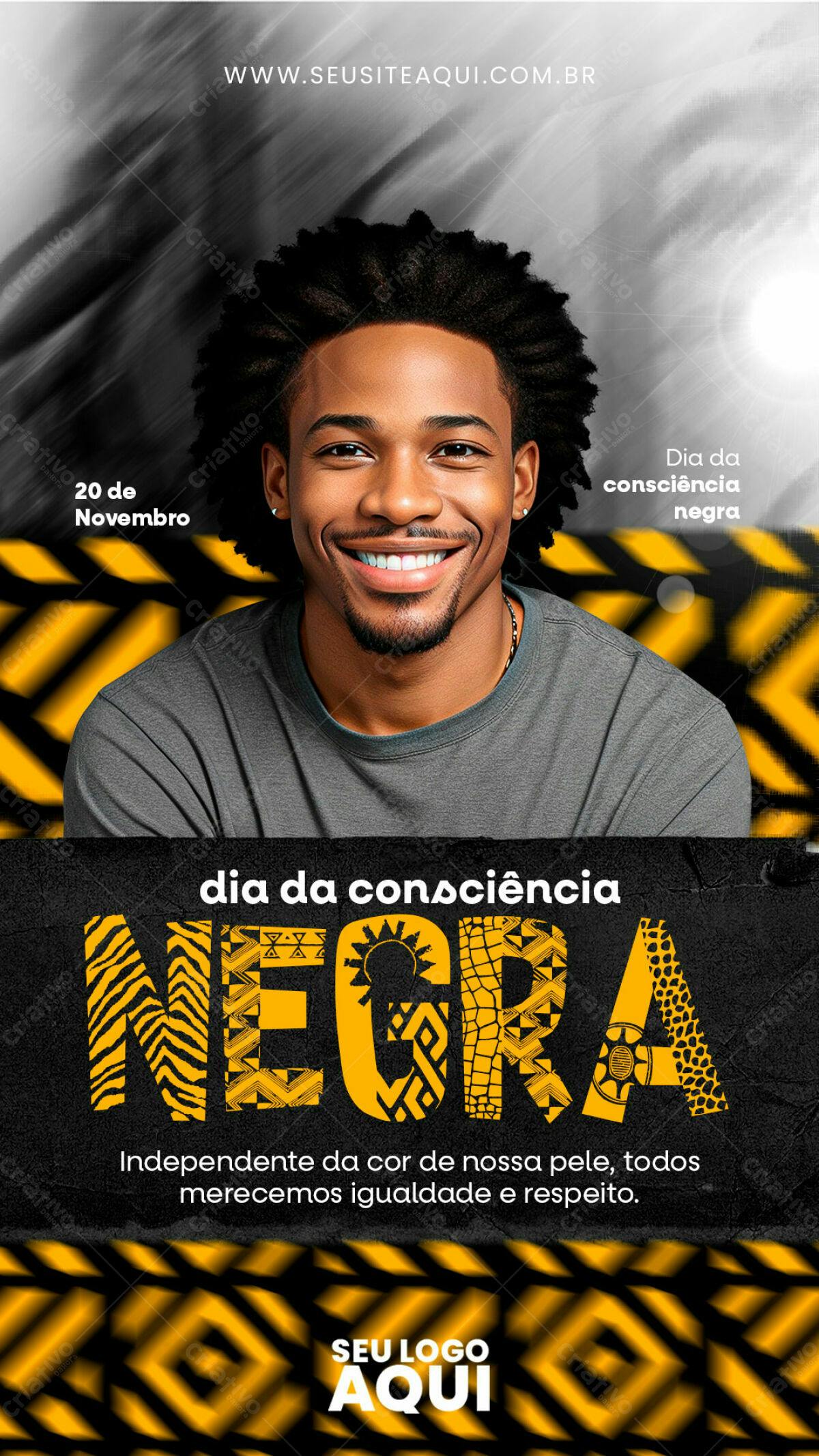 Flyer Dia da Consciência Negra PSD Editável