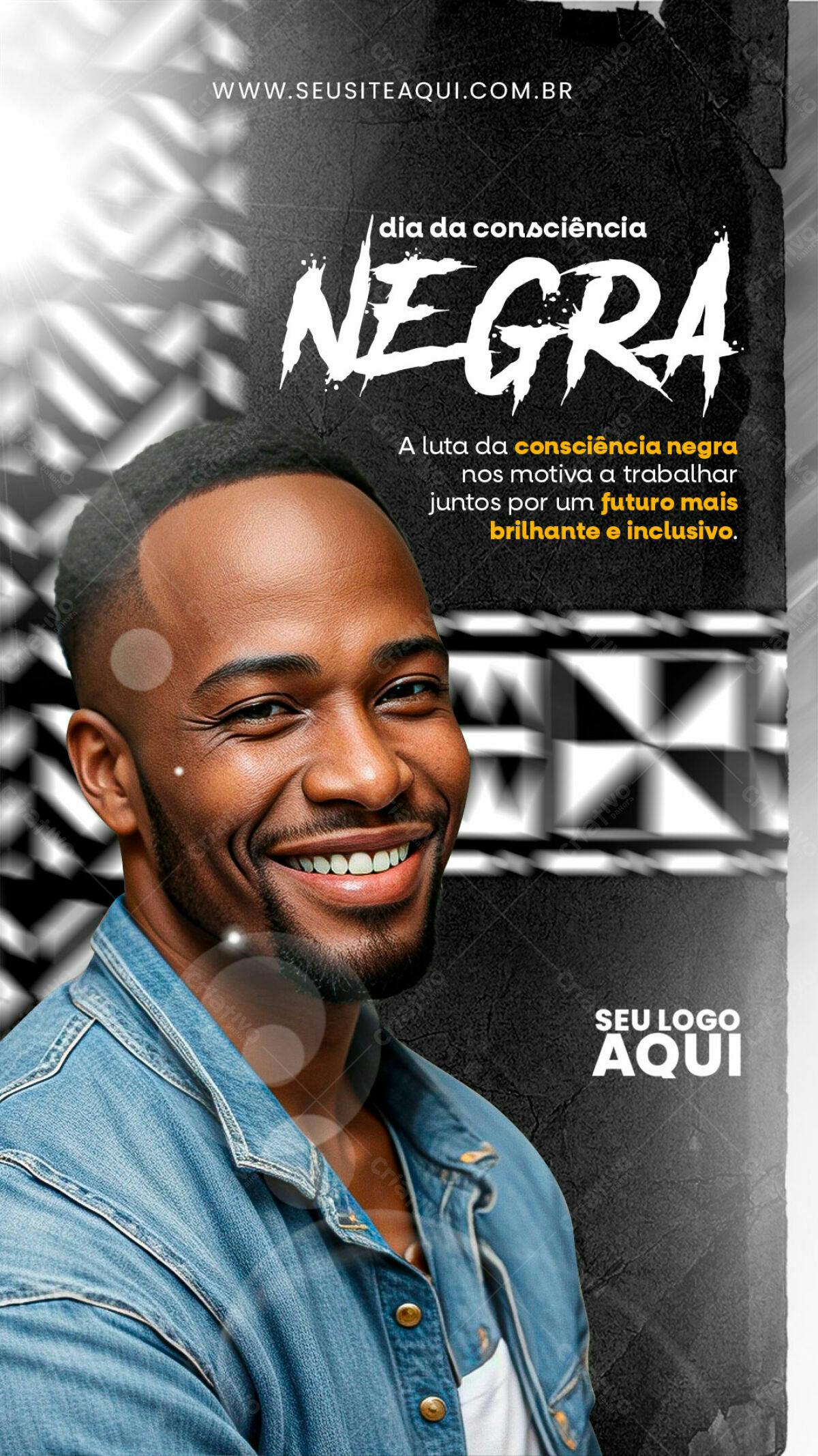 Flyer Dia da Consciência Negra PSD Editável