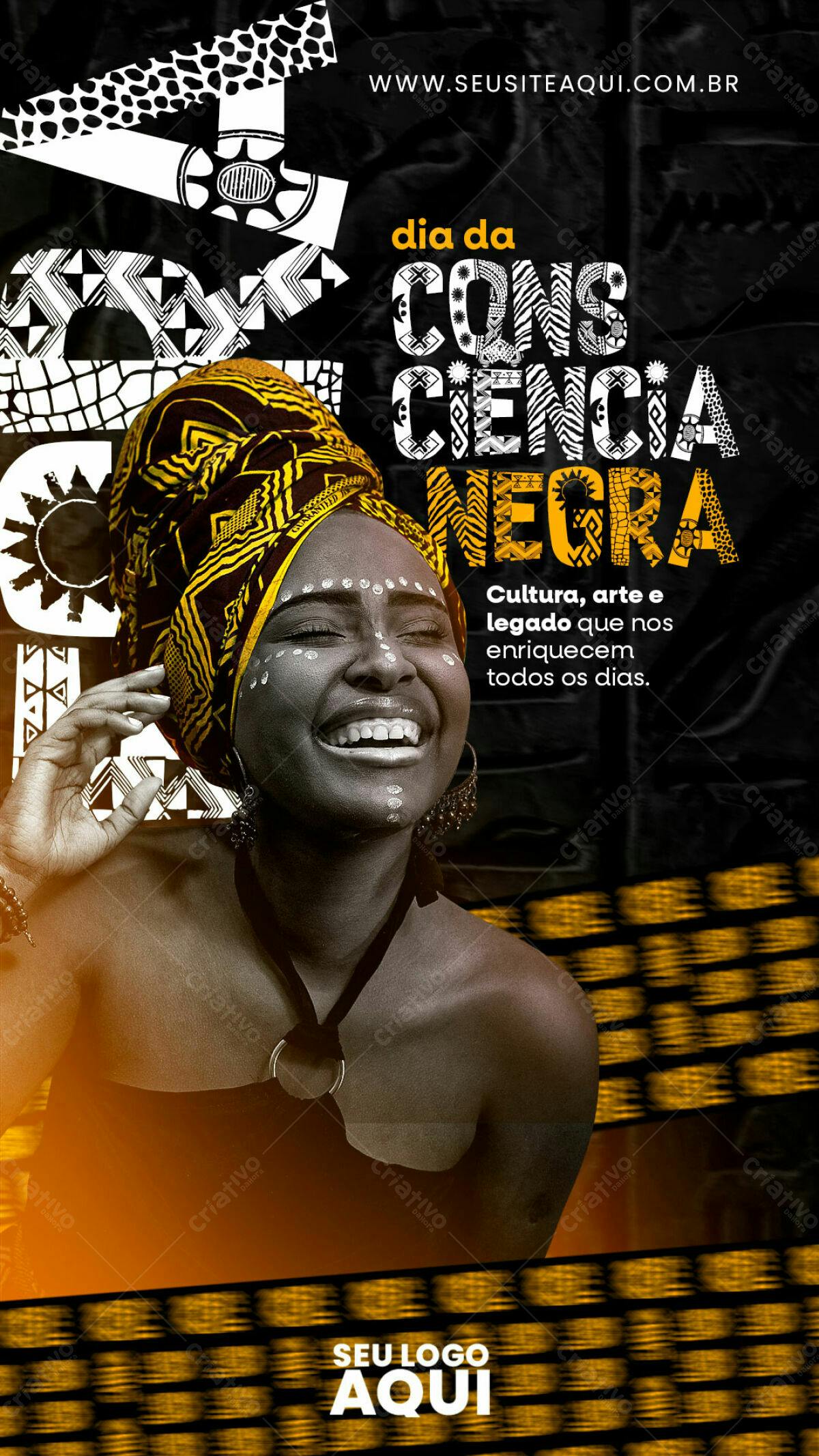 Flyer Dia da Consciência Negra PSD Editável