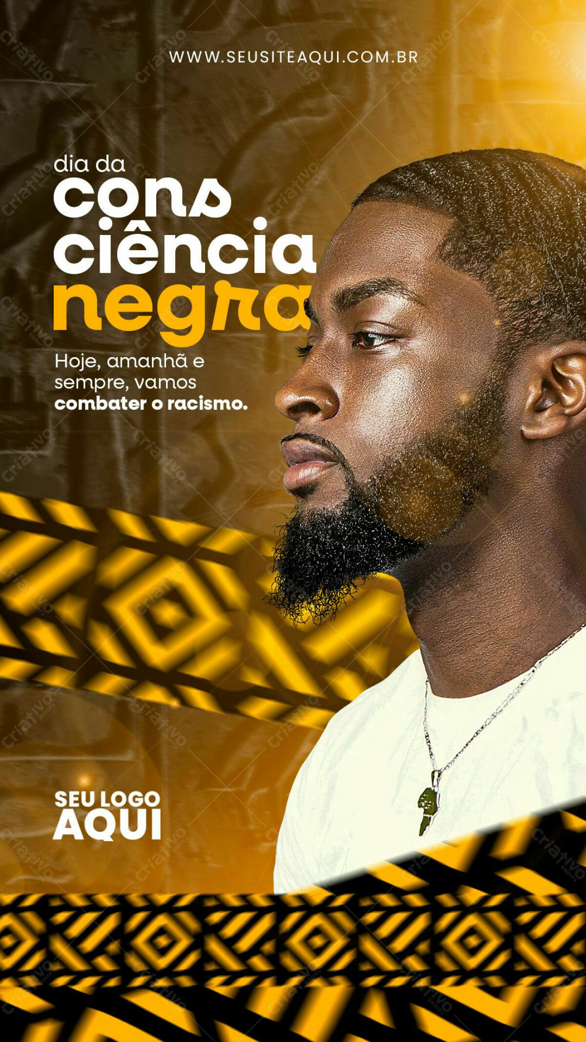 Flyer Dia da Consciência Negra PSD Editável