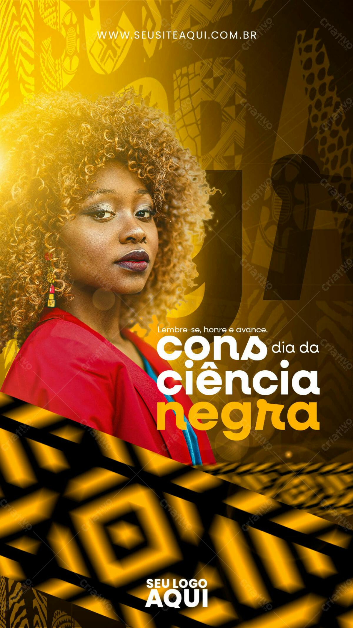 Flyer Dia da Consciência Negra PSD Editável