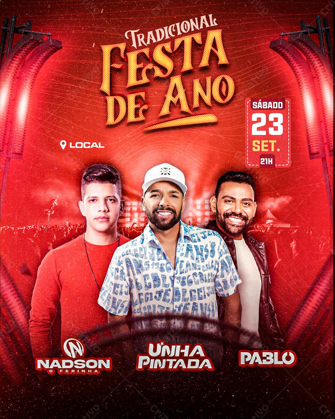Flyer Festa de Ano Novo PSD Editável