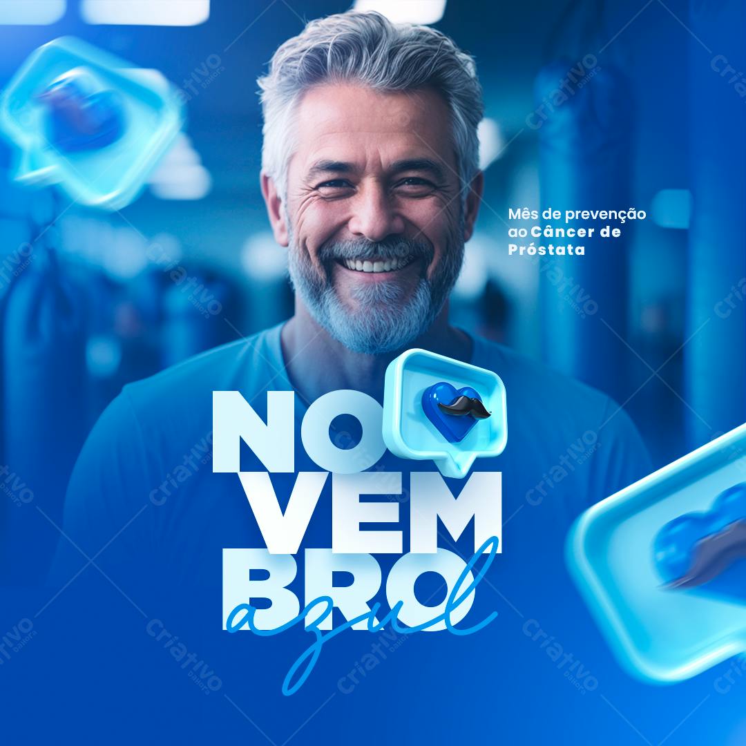 Post para Novembro Azul PSD Editável
