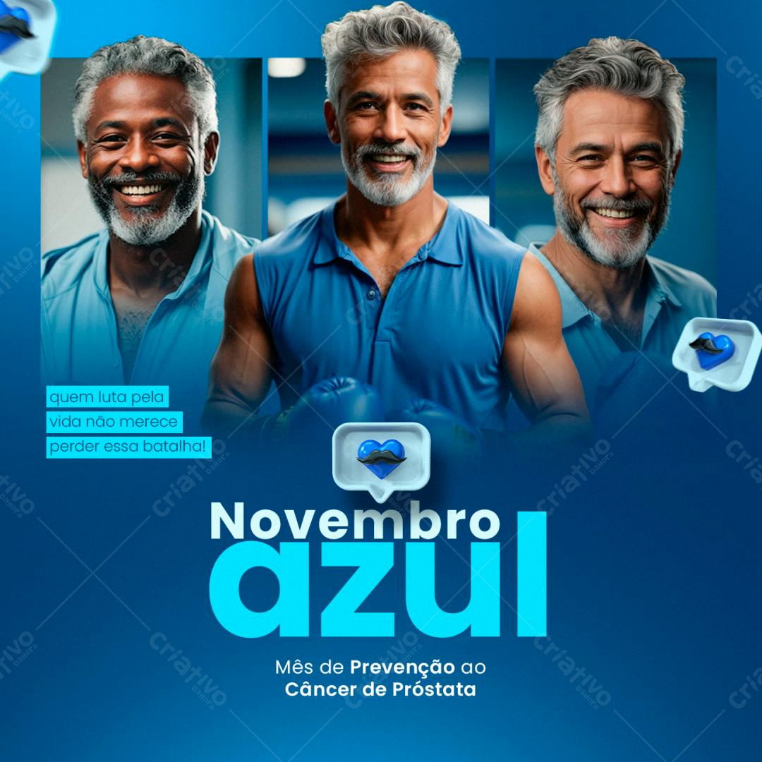 Post para Novembro Azul PSD Editável