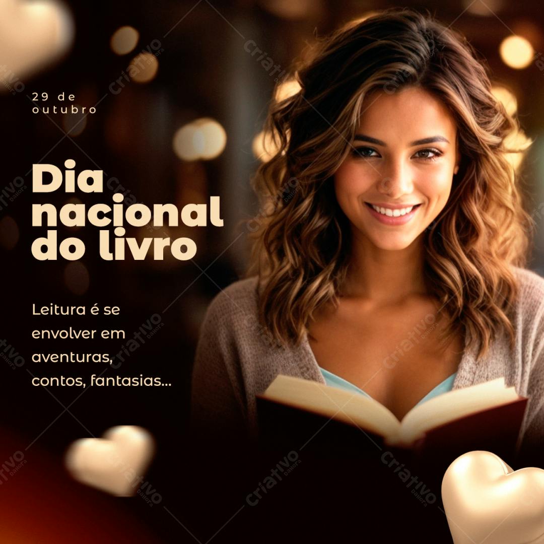 Post para Dia Nacional do Livro PSD Editável