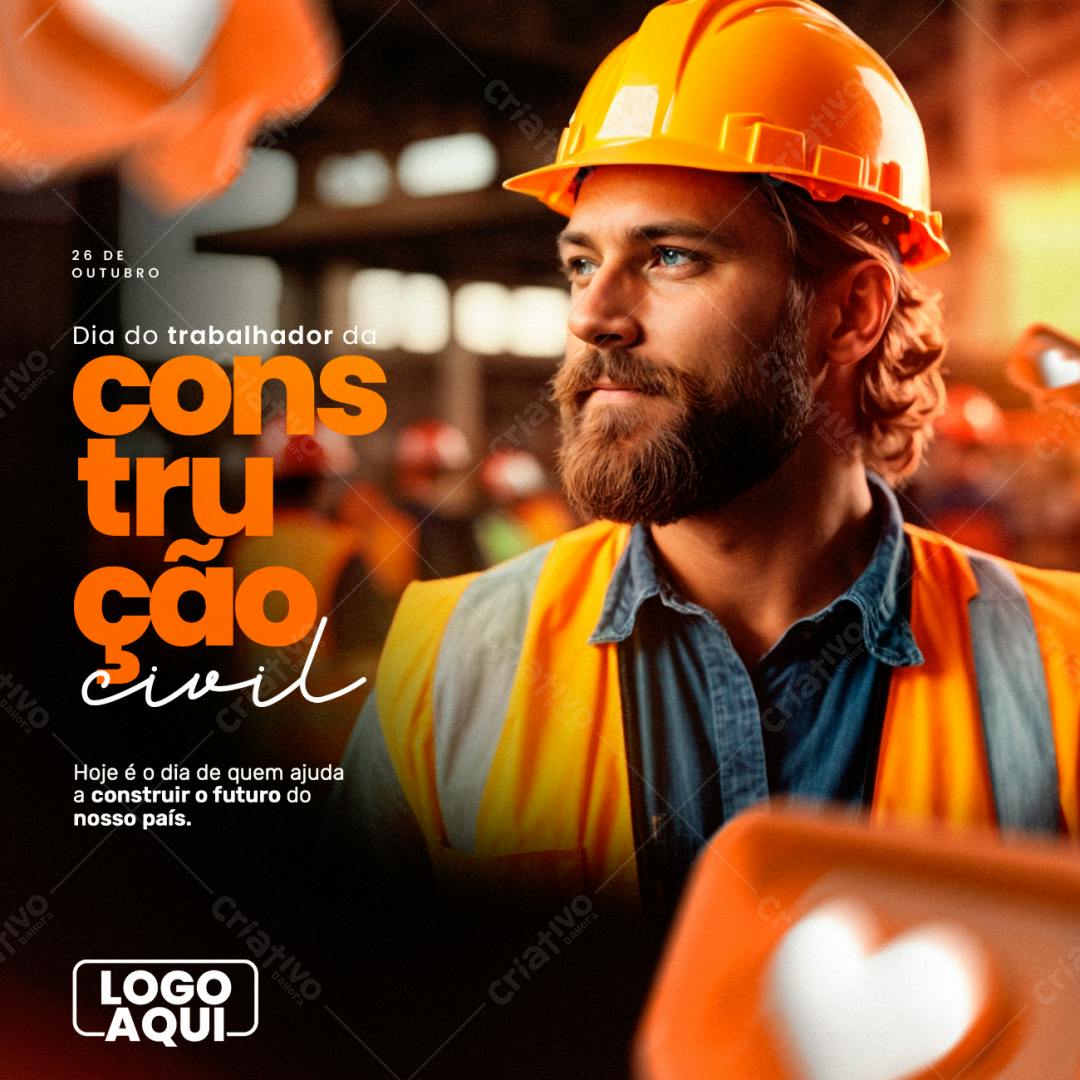 Post para Dia do Trabalhador da Construção Civil PSD Editável