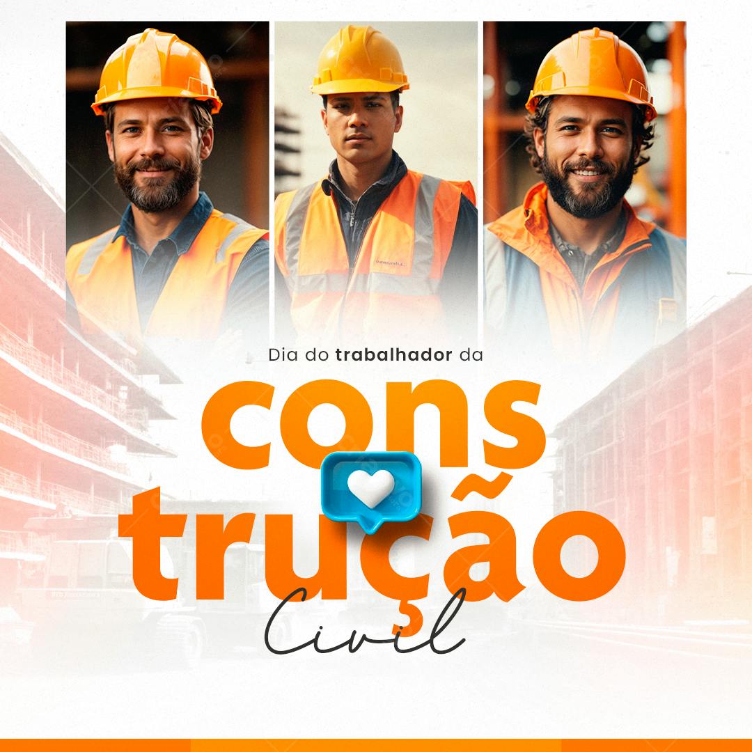 Flyer Dia do Trabalhador da Construção Civil PSD Editável
