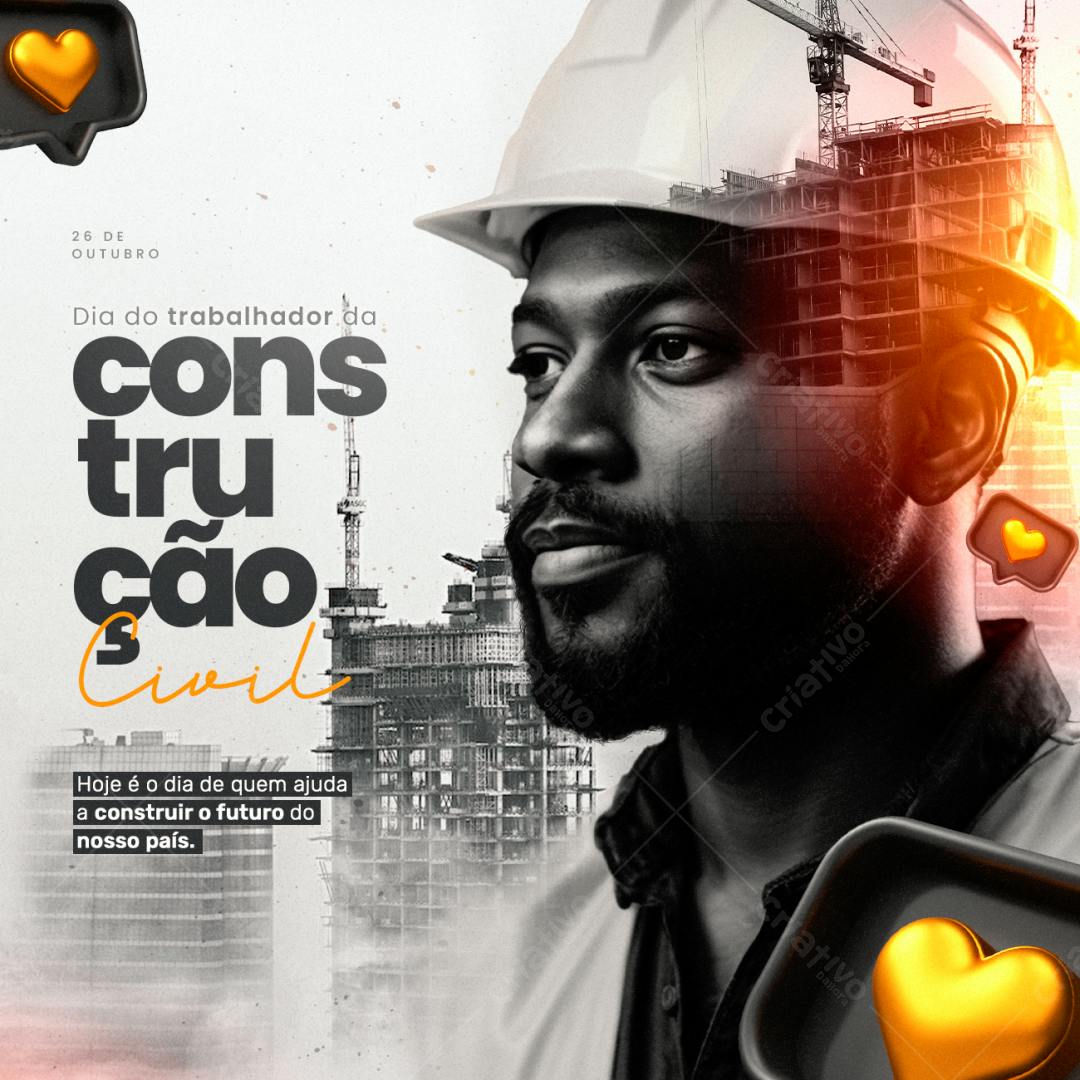 Postagem Dia do Construtor Civil PSD Editável