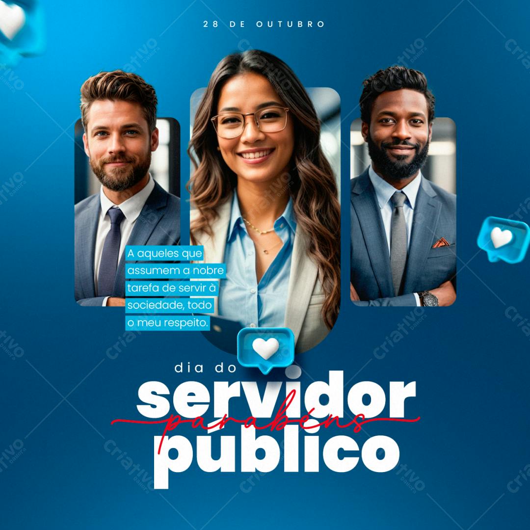 Postagem Dia do Servidor Público PSD Editável