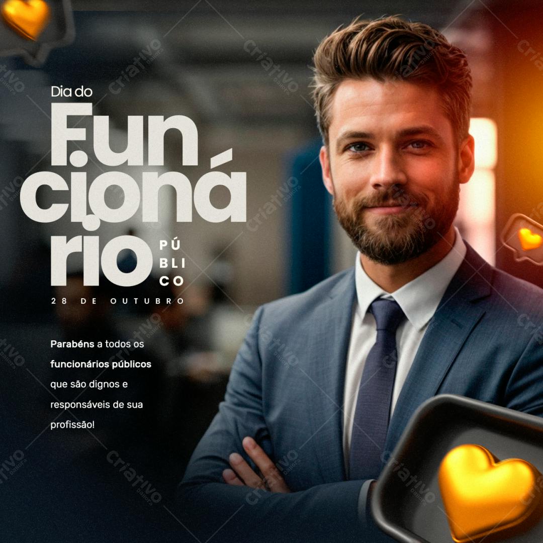 Postagem Dia do Funcionário Público PSD Editável